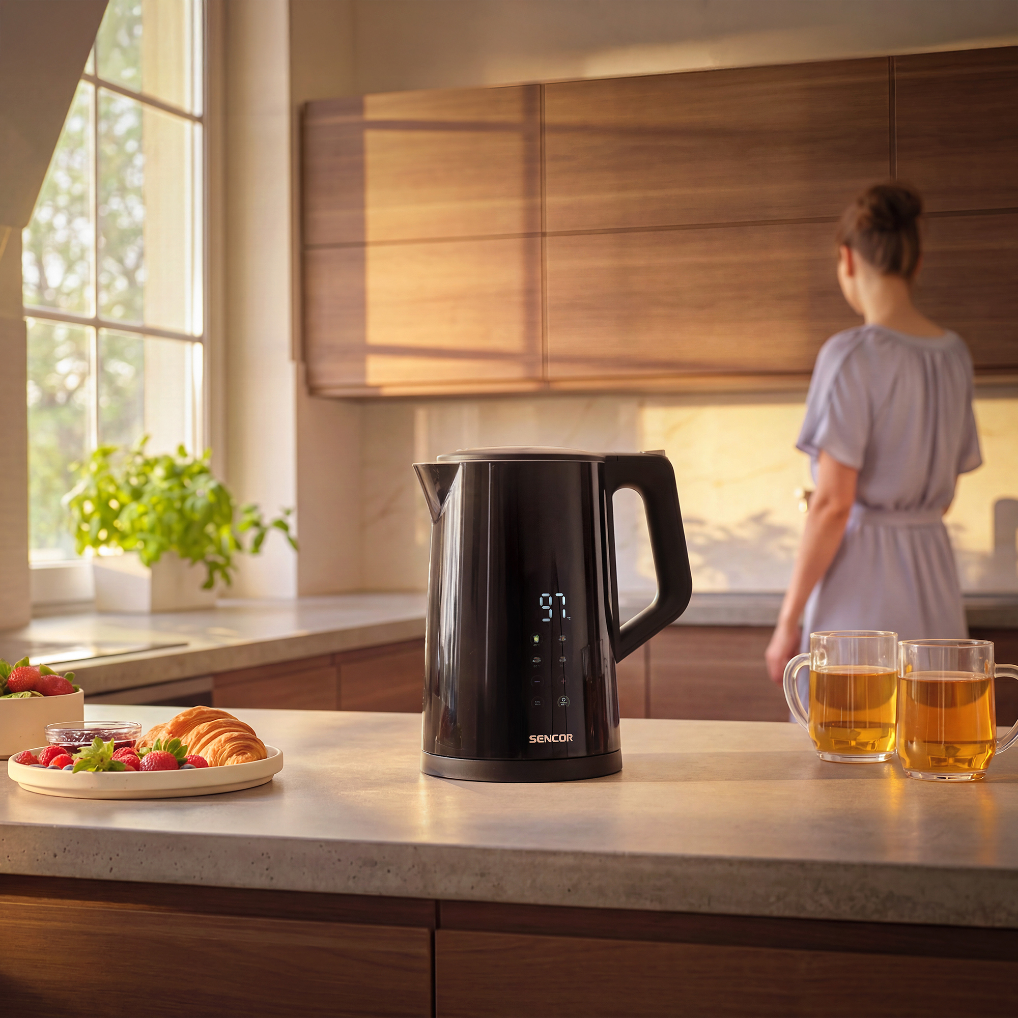 Sencor SWK 0940BK double-walled electric kettle with temperature control