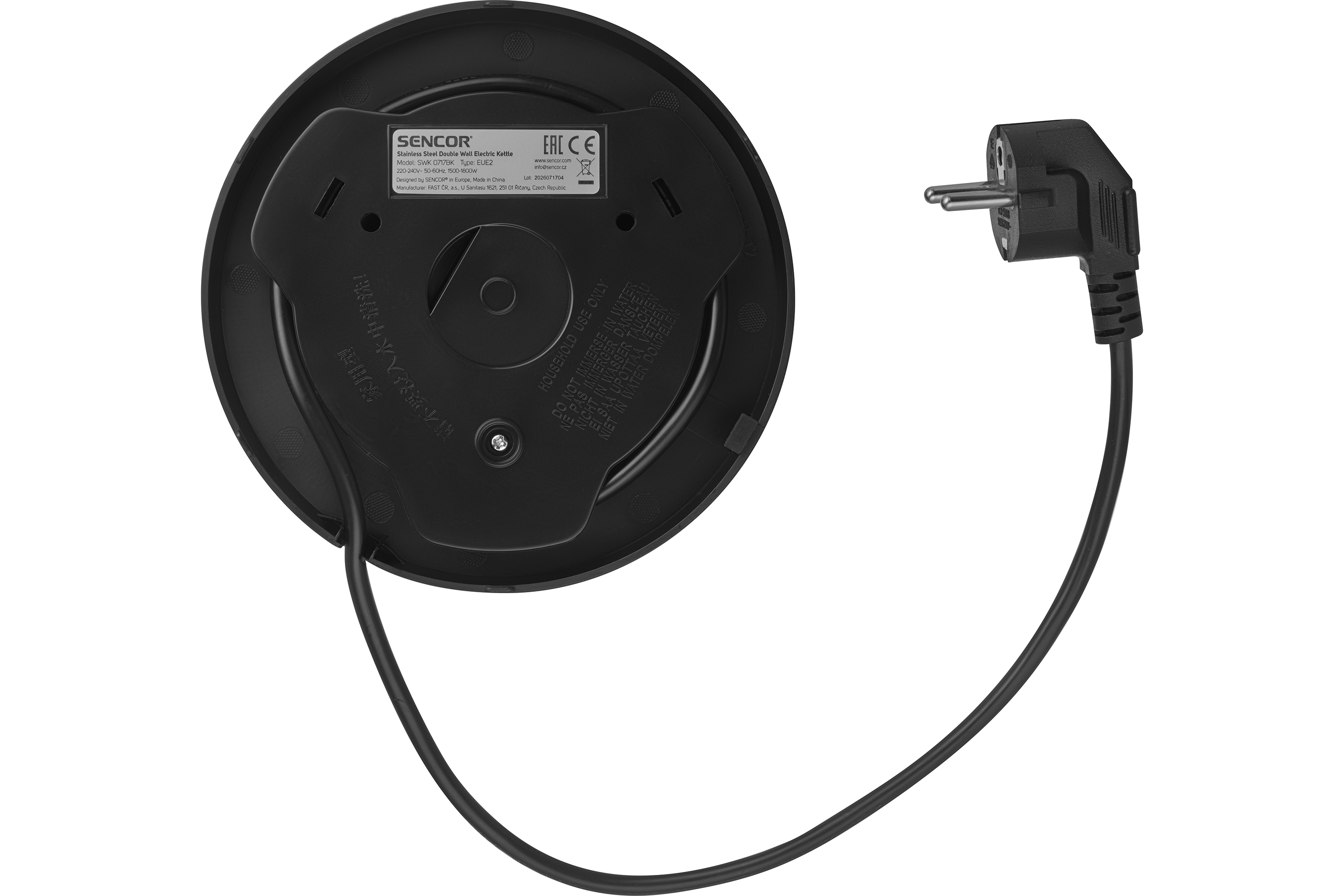 Sencor dwustennny czajnik elektryczny ze stali nierdzewnej SWK 0717BK