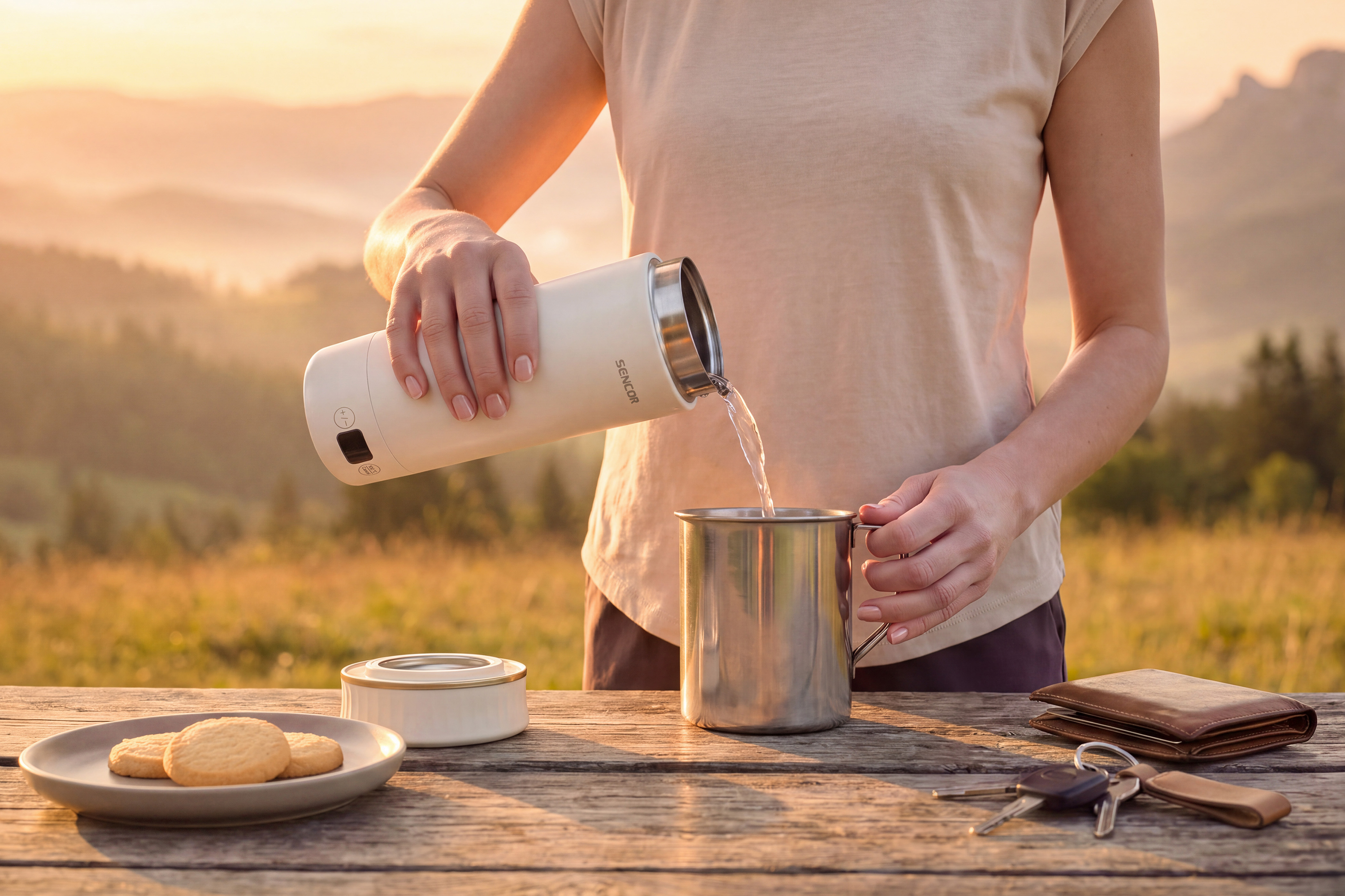 Sencor SWK 0200WH smart double-walled travel kettle