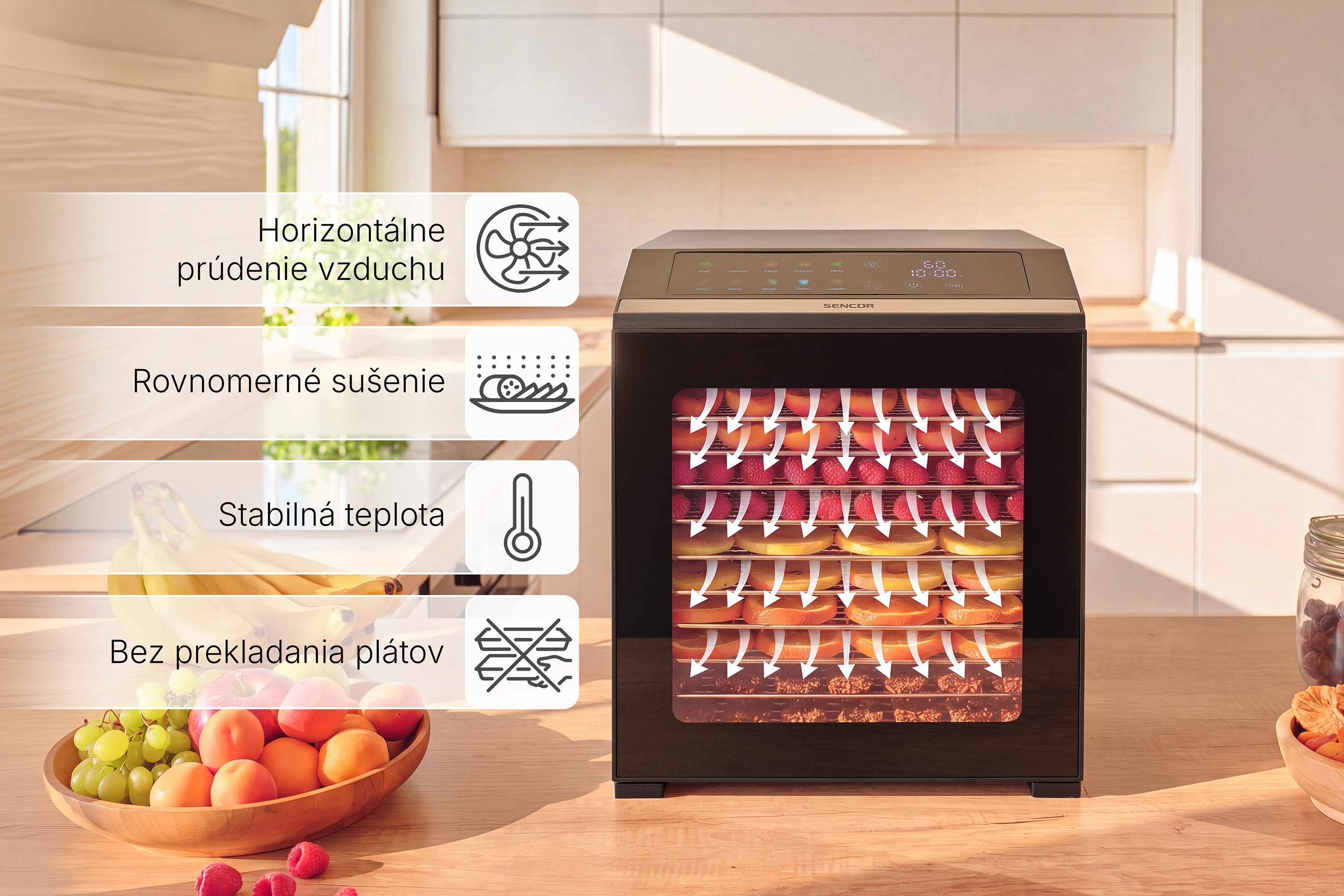 Sencor sušička potravín SFD 7300BK