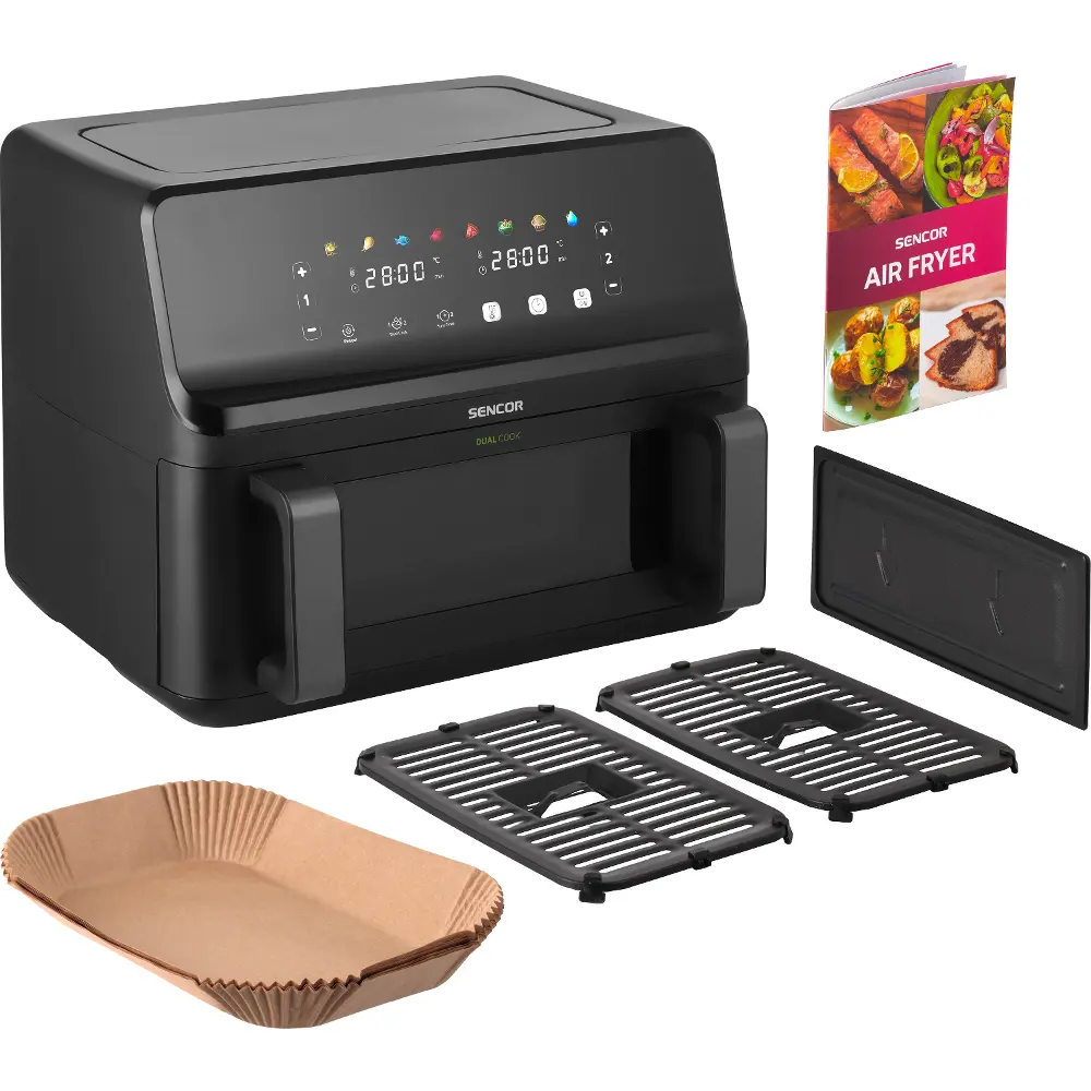 Sencor SFR 9660BK meleglevegős sütő, a csomag tartalma
