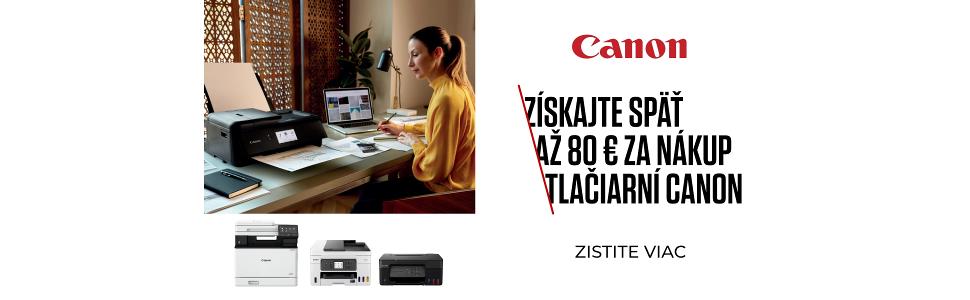Canon cashback až 80 eur na tlačiarne - kategoria