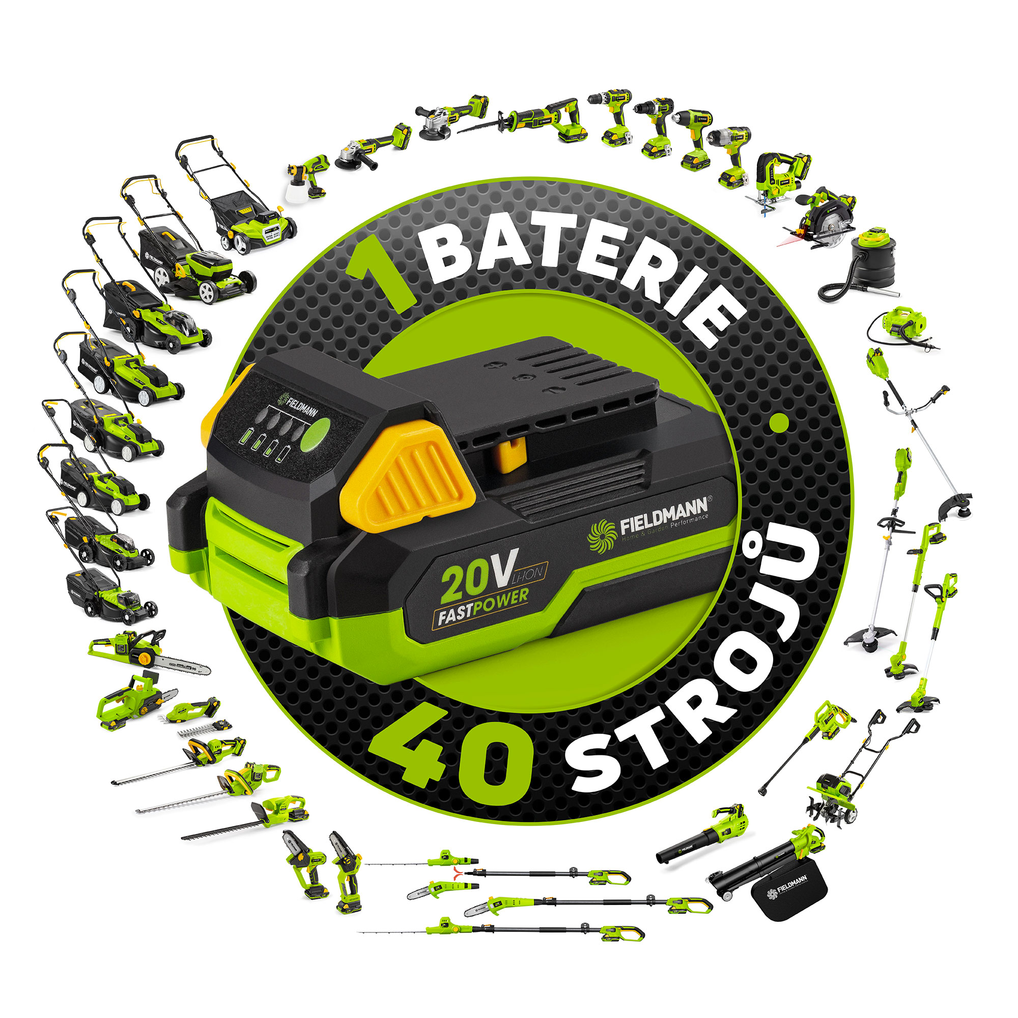 Aku vrtačka Fieldmann FDUV 70105-0 je součástí programu FAST POWER 20V.