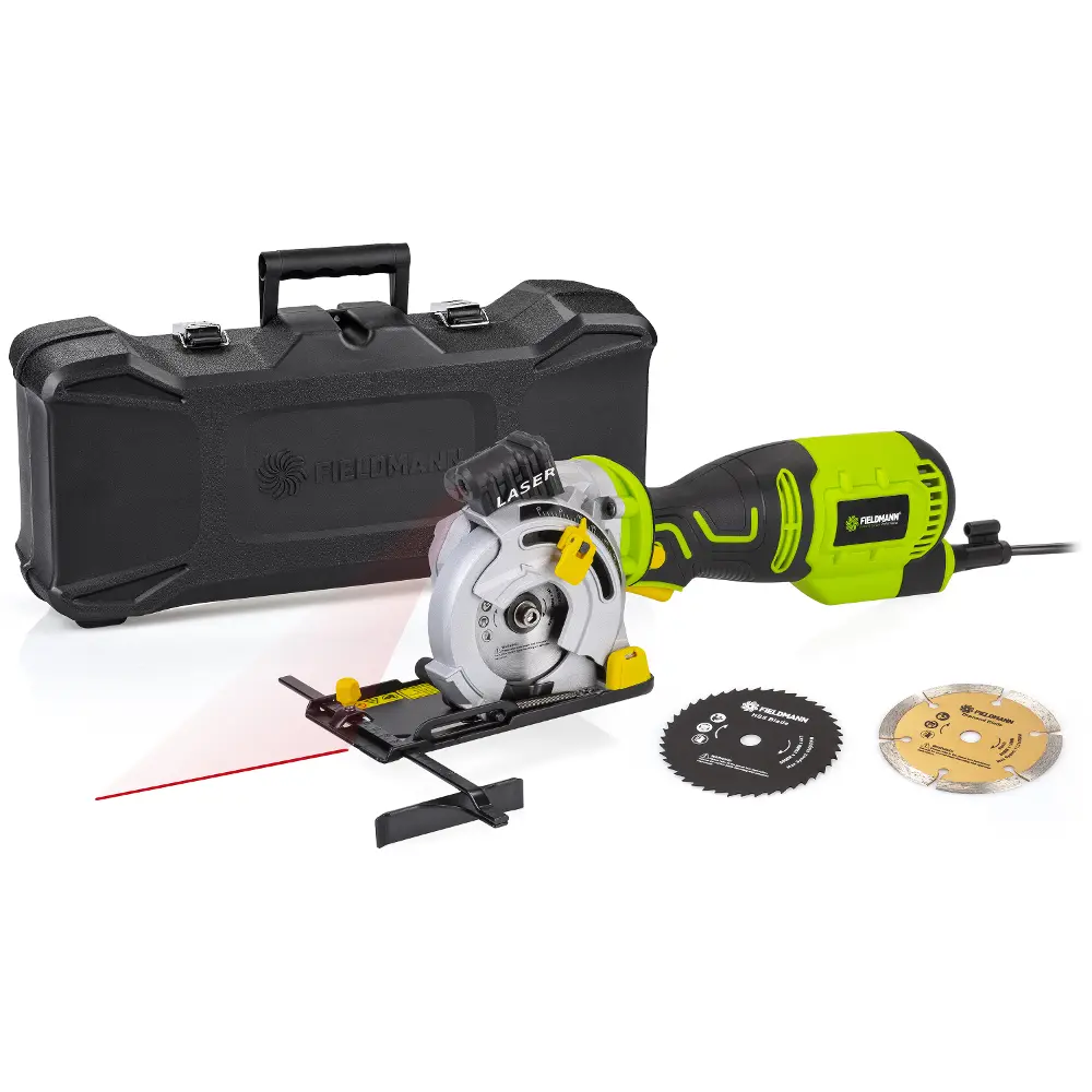 Fieldmann FDPP 200705-E plunge saw with 3 saw blades for different materials.