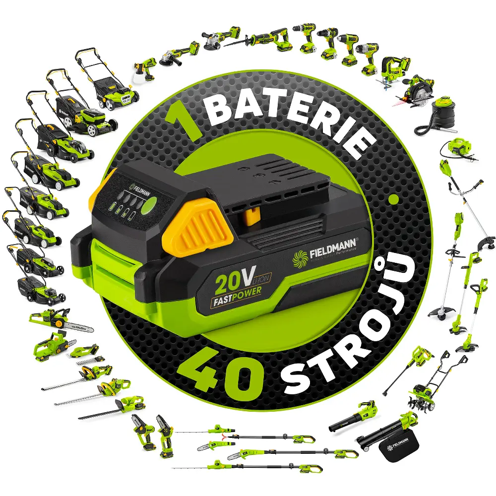 A készülék akkumulátor és töltő nélkül kerül forgalomba, így ideális választás azok számára, akik már rendelkeznek Fieldmann FAST POWER 20 V rendszerű eszközökkel.
