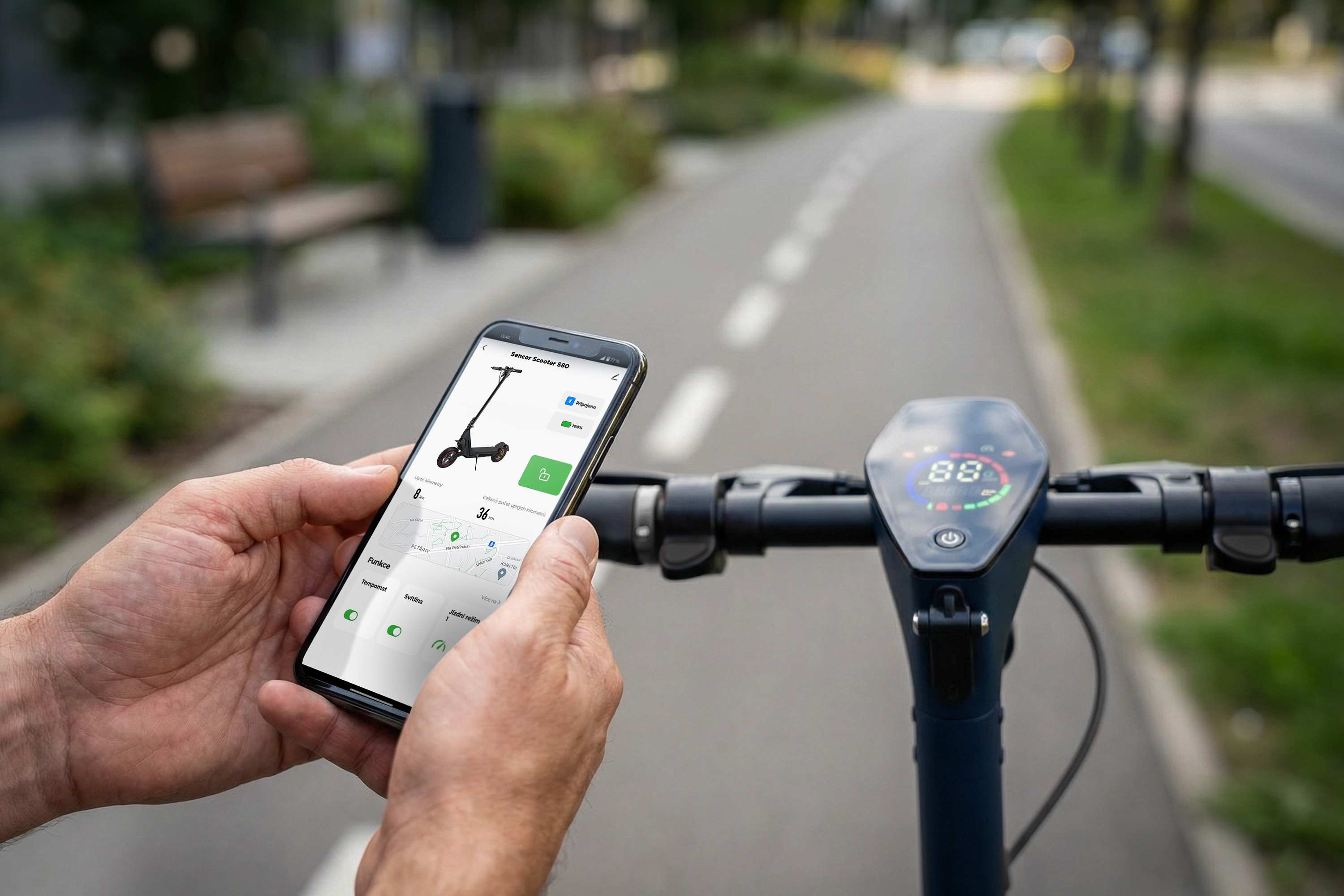 Sencor elektrokolobežka s odpružením a 500 w motorom SCOOTER S80