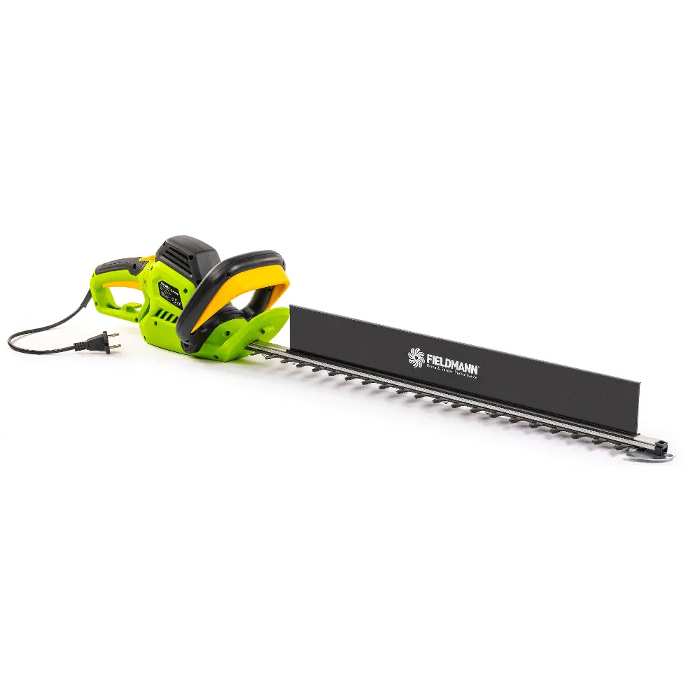 The Fieldmann FZN 2805-E electric shears with a collection bar describe a clean cut without twigs falling.