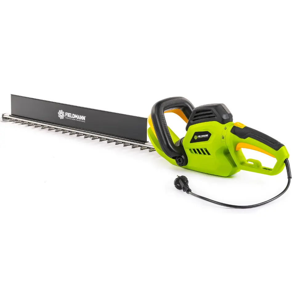 The Fieldmann FZN 2805-E electric shears describe lightweight construction and safety features for convenient fence maintenance.