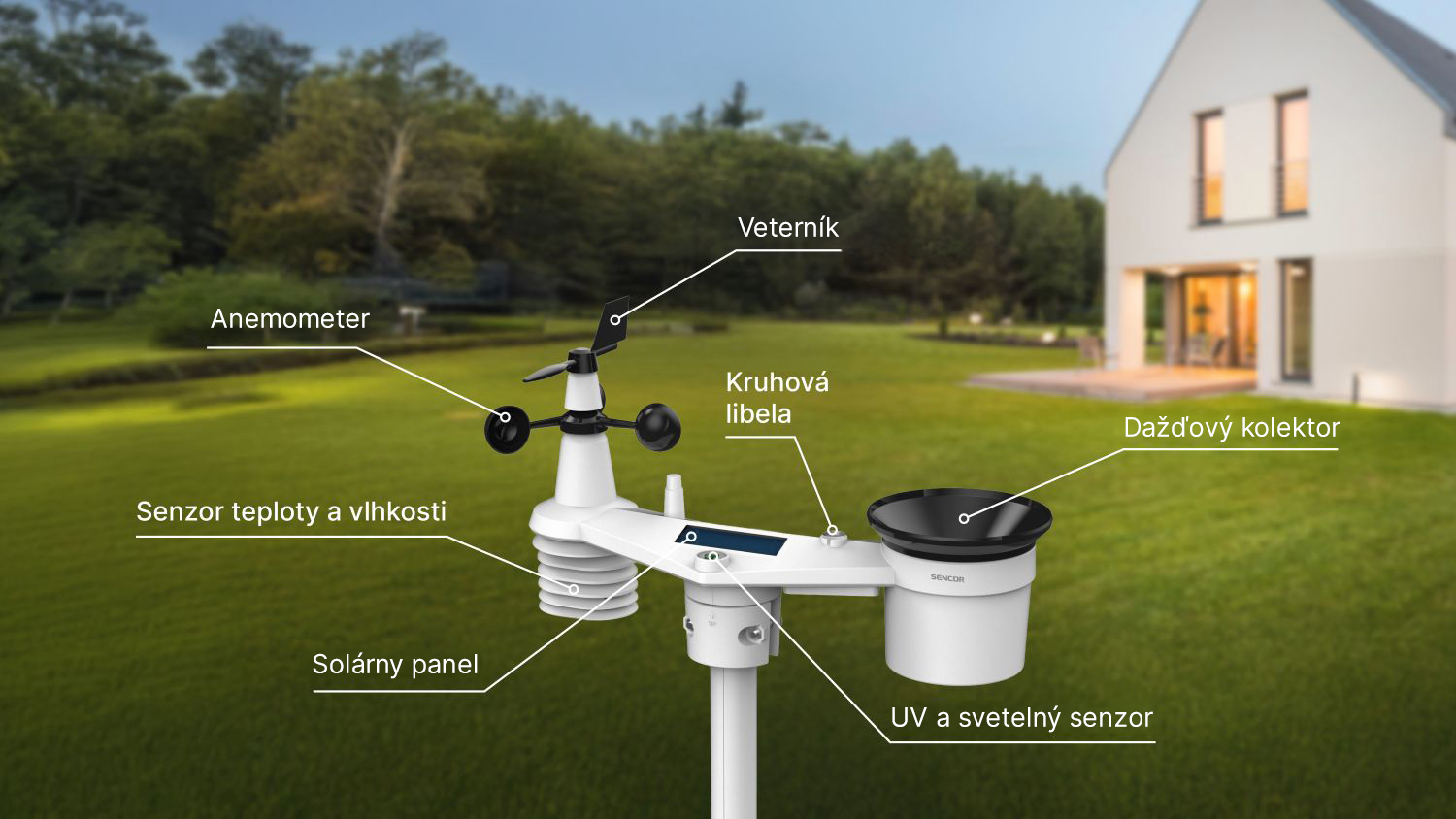 Sencor meteorologická stanica s wifi so senzorom 7v1 SWS 16600