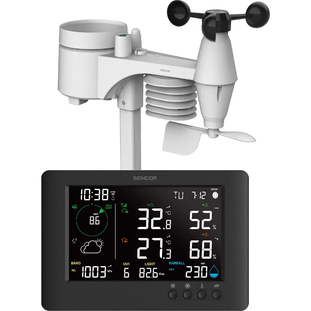 Sencor meteorologická stanica s wifi so senzorom 7 v 1 SWS 10500 WiFi, obsah balenia