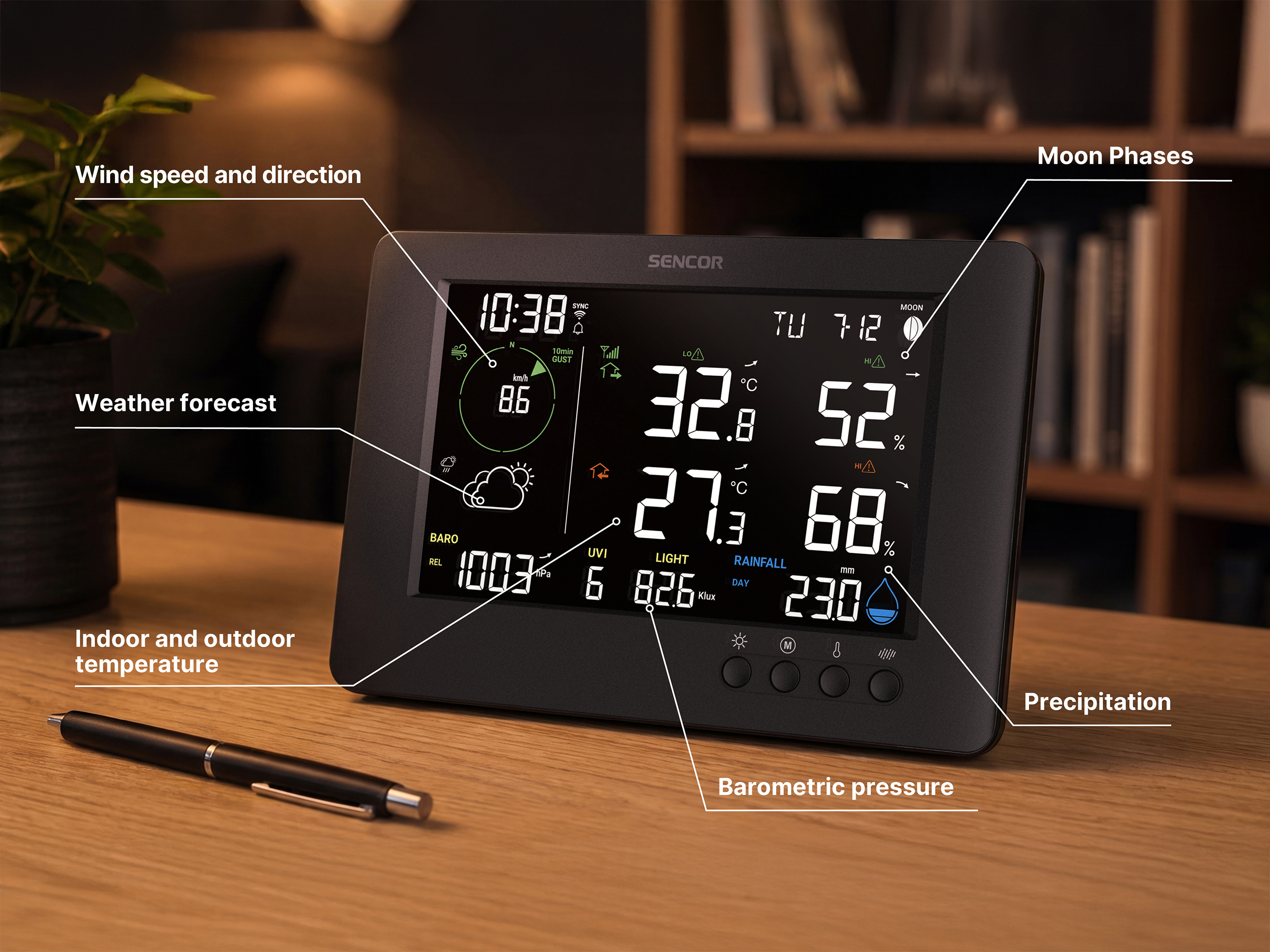 Sencor SWS 10500 WiFi you can easily share data from your property on public weather platforms. connecting to wi-fi, calibrating measurements, and updating the firmware via the wslink app ensure maximum accuracy. you’ll become part of a global network of enthusiasts and meteorologists.