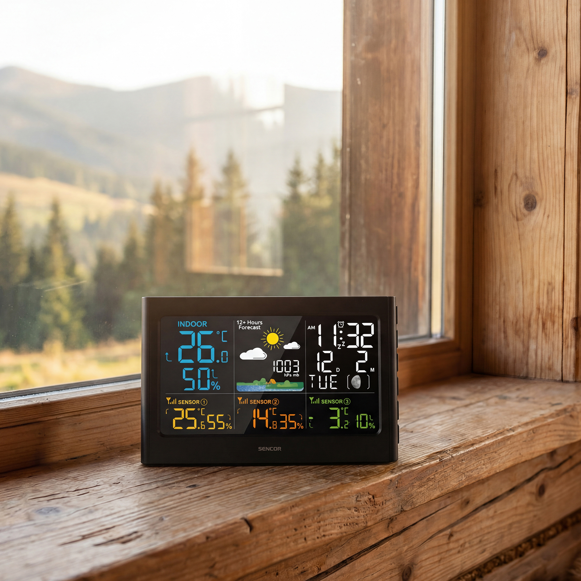 Sencor SWS 6200 weather station with 3 wireless sensors