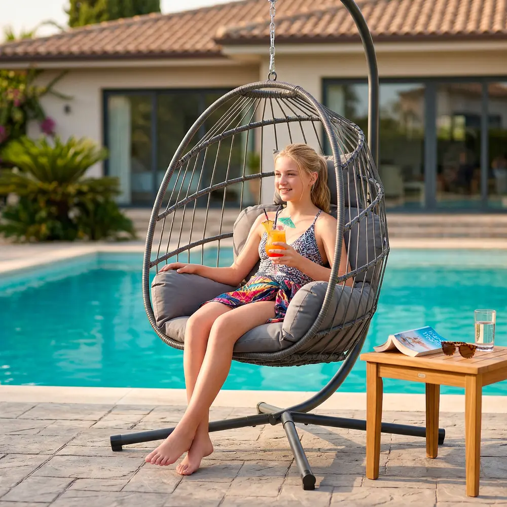 Rattan design és kényelmes párnák
