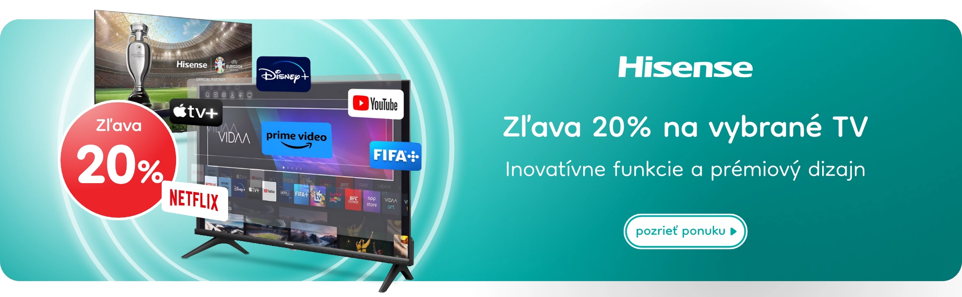 HISENSE TV zľava -20% - kategoria