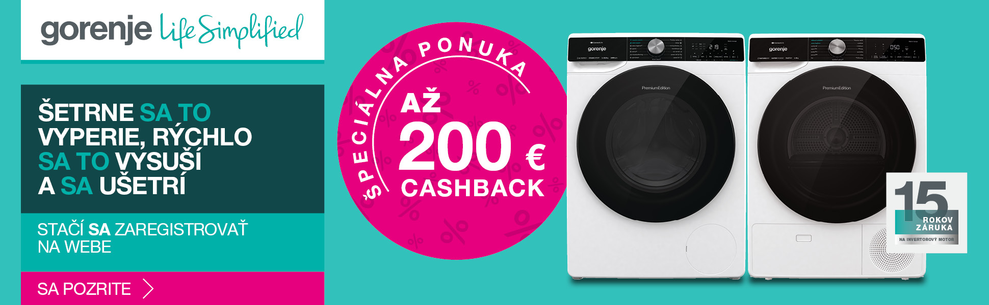 Gorenje cashback pracky/susicky