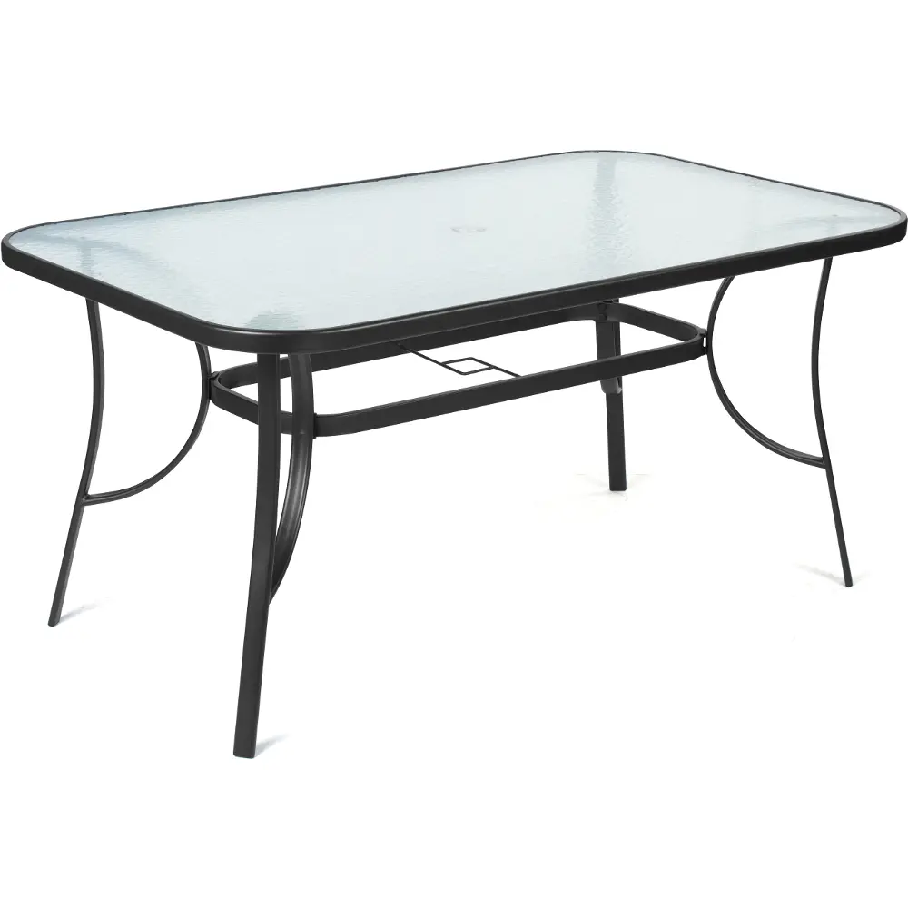 The Fieldmann ELLA garden furniture set table has an elegant top made of clear tempered glass.