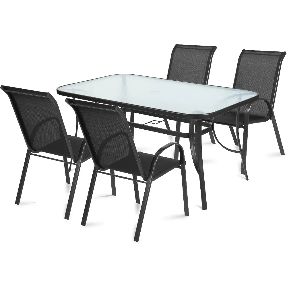 The Fieldmann ELLA garden furniture set allows you to place a parasol and does not require maintenance.