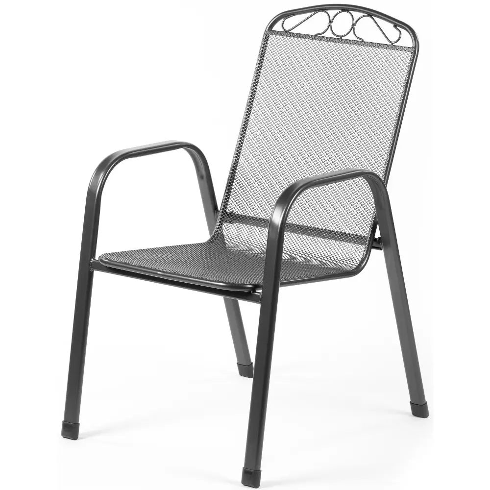 The armchairs of the Fieldmann IRIS 6 garden furniture set provide comfortable seating thanks to the wire filling.
