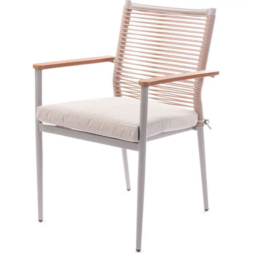 The armrests of the FDZN 5013 garden chair made of wood-plastic increase comfort and durability.