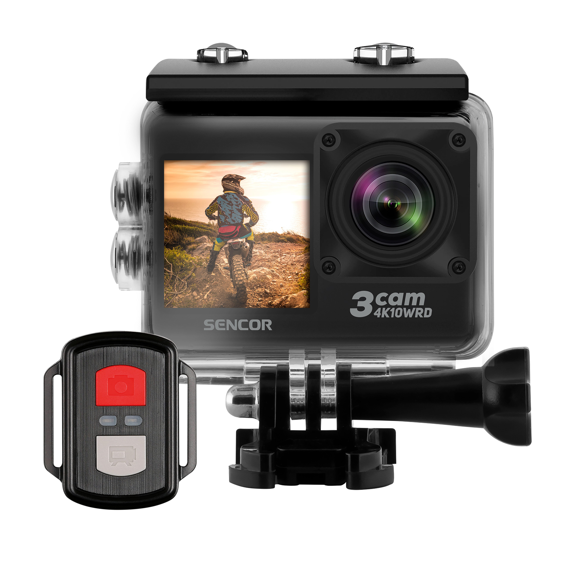Sencor akční kamera 3CAM 4K10WRD, obsah balení
