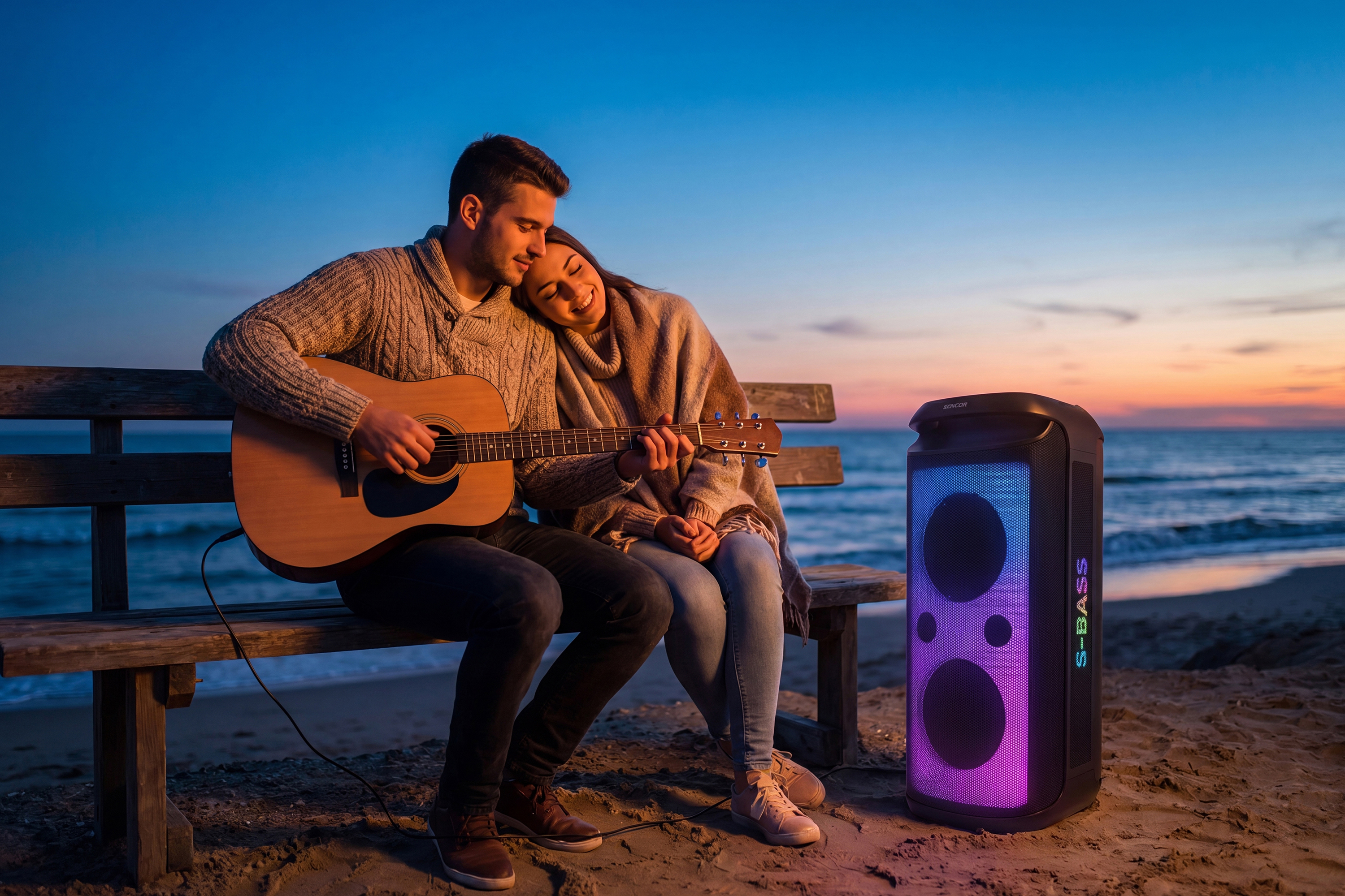 Sencor PARTYCON CORE partihangszóró led-panellel és mikrofonnal