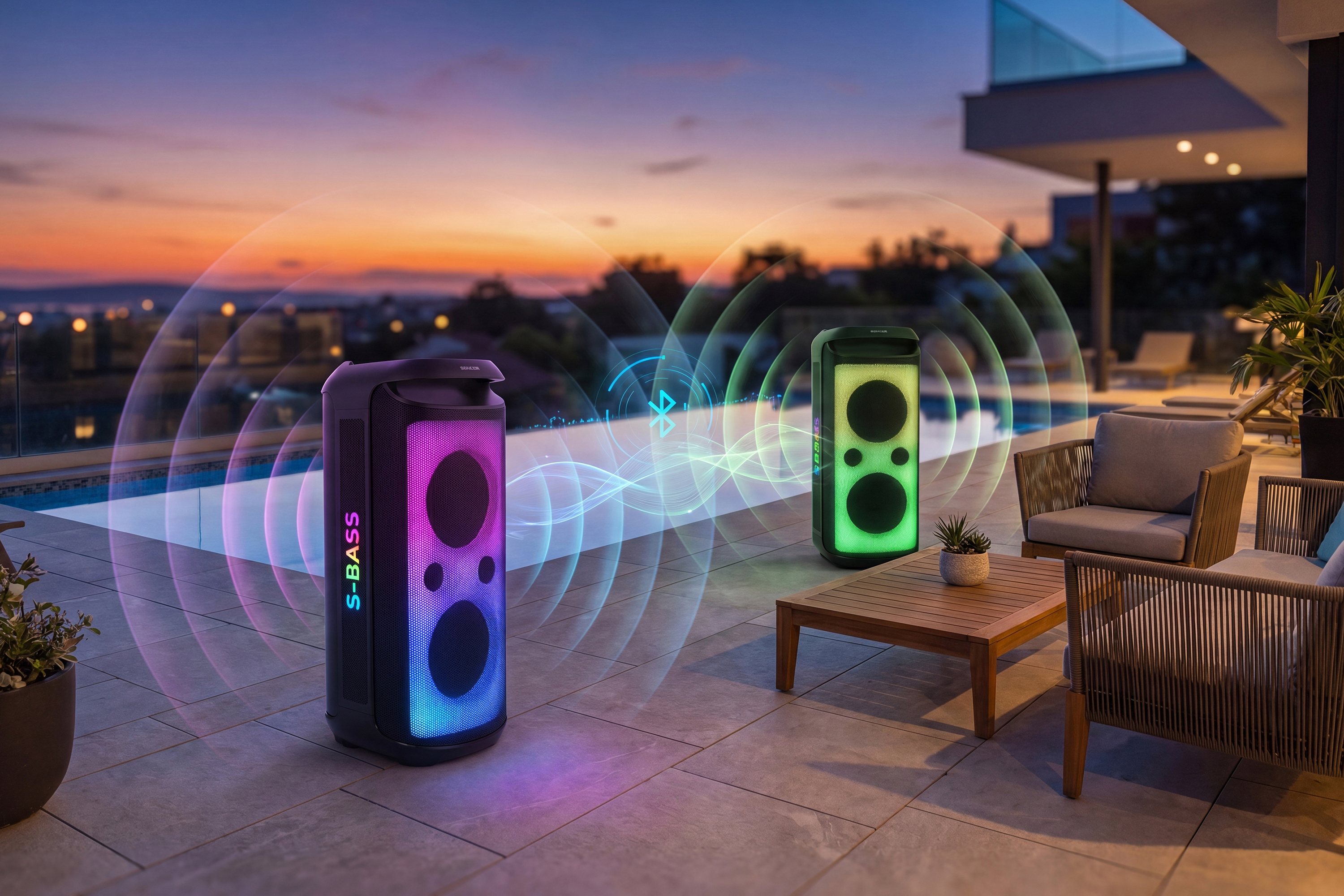 Sencor PARTYCON CORE partihangszóró led-panellel és mikrofonnal