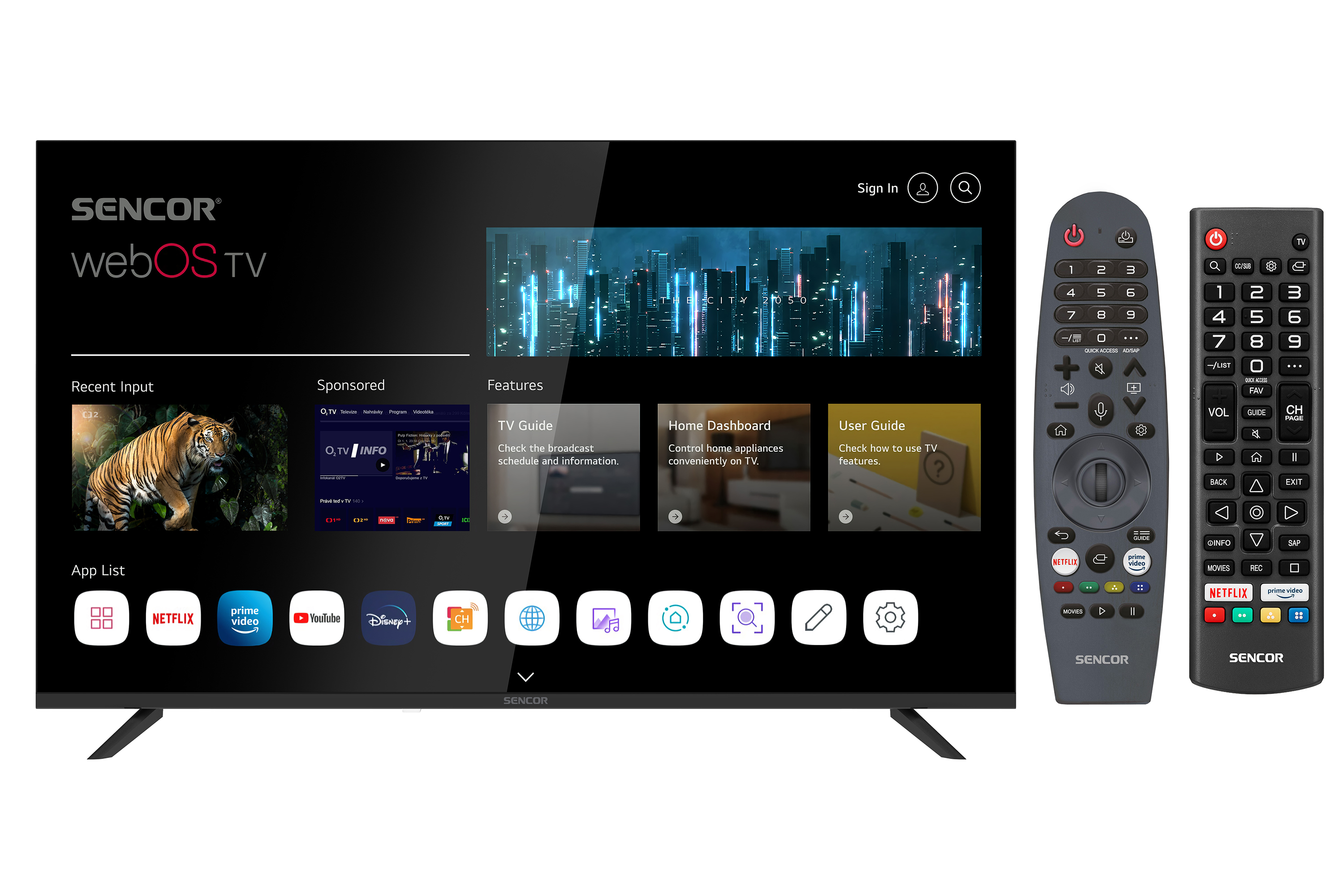 Sencor 43" smart uhd televizor SLE 43US804B, obsah balení