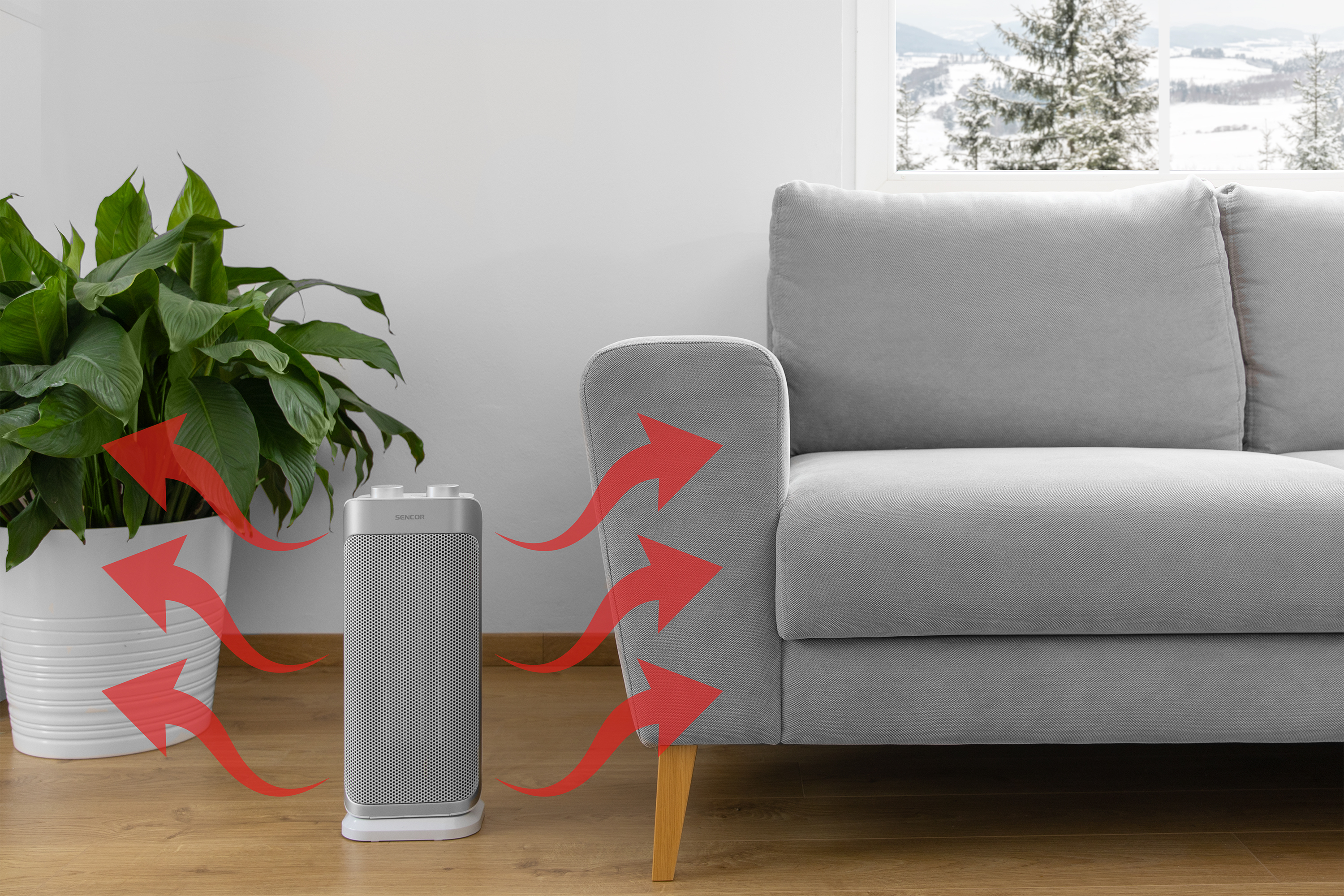 Sencor keramický ohrievač s osciláciou a termostatom SFH 8050SL