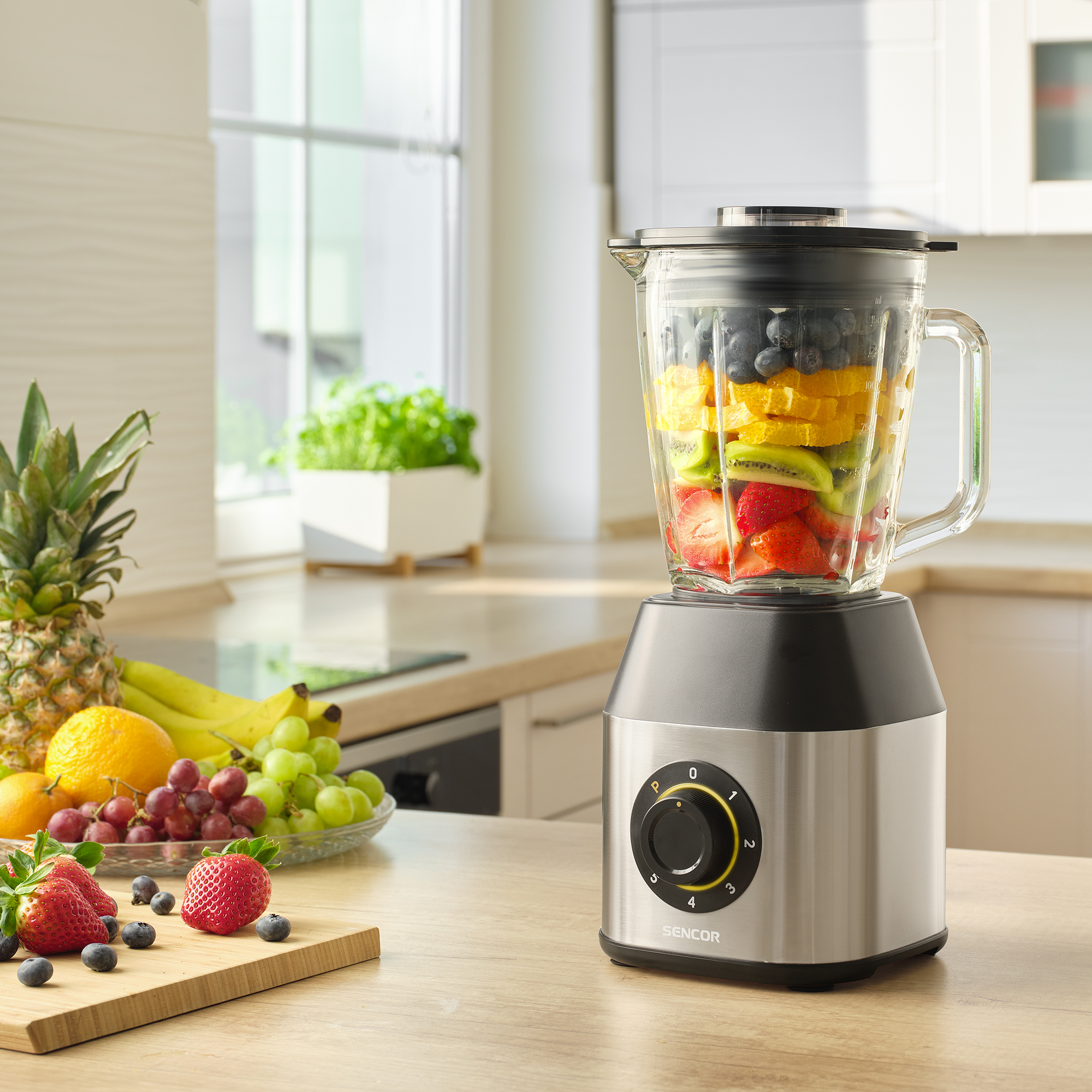Sencor blender kielichowy ze szklanym dzbankiem SBL 4872BK