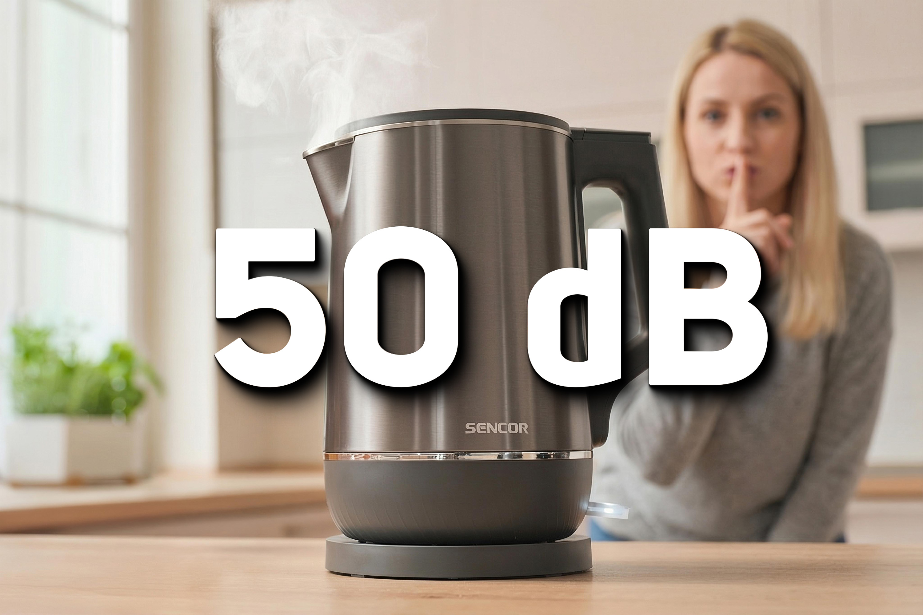 Sencor dvoustěnná u-shape rychlovarná konvice SWK 0800GY
