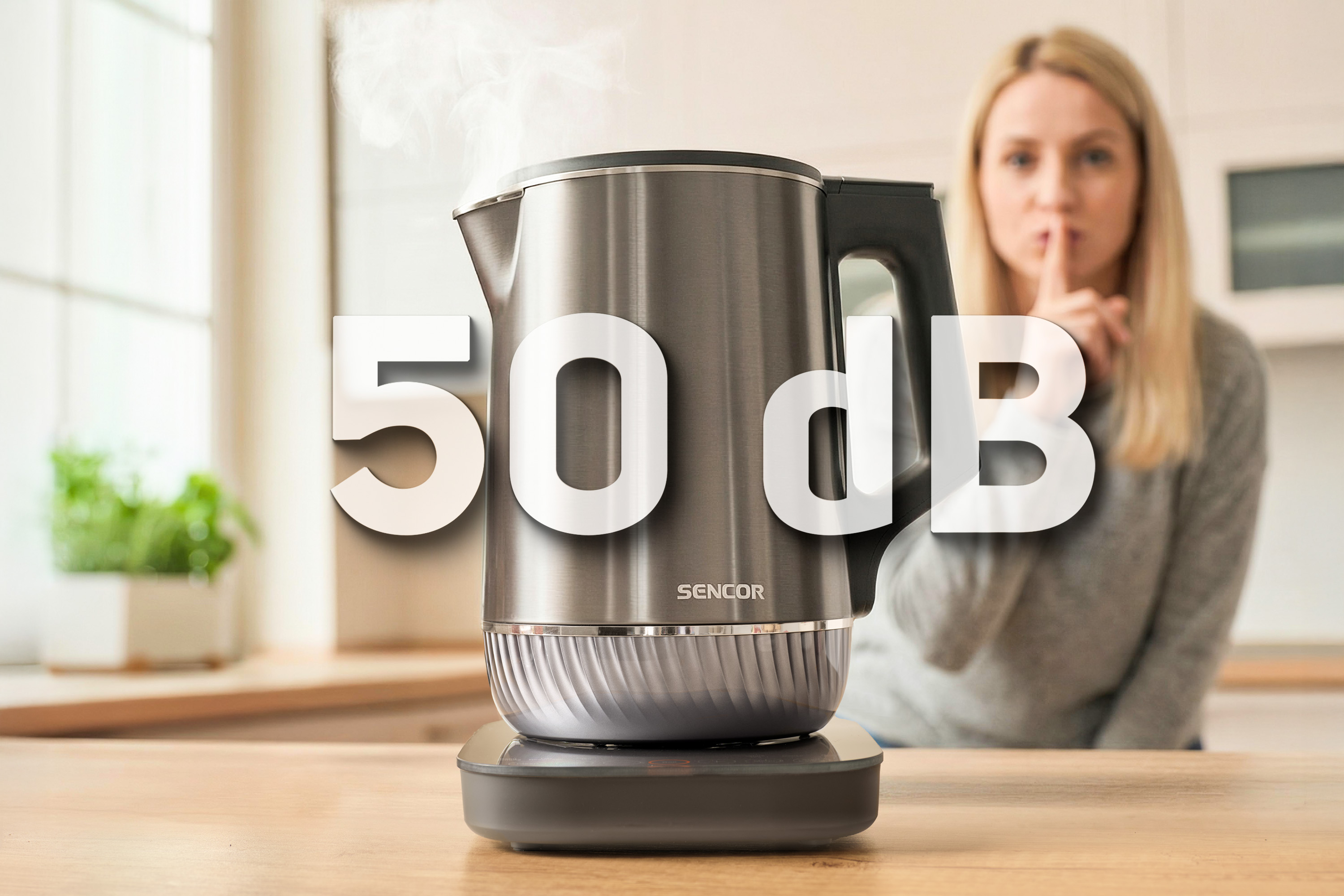Sencor dvoustěnná u-shape rychlovarná konvice s nastavitelnou teplotou SWK 0850GY