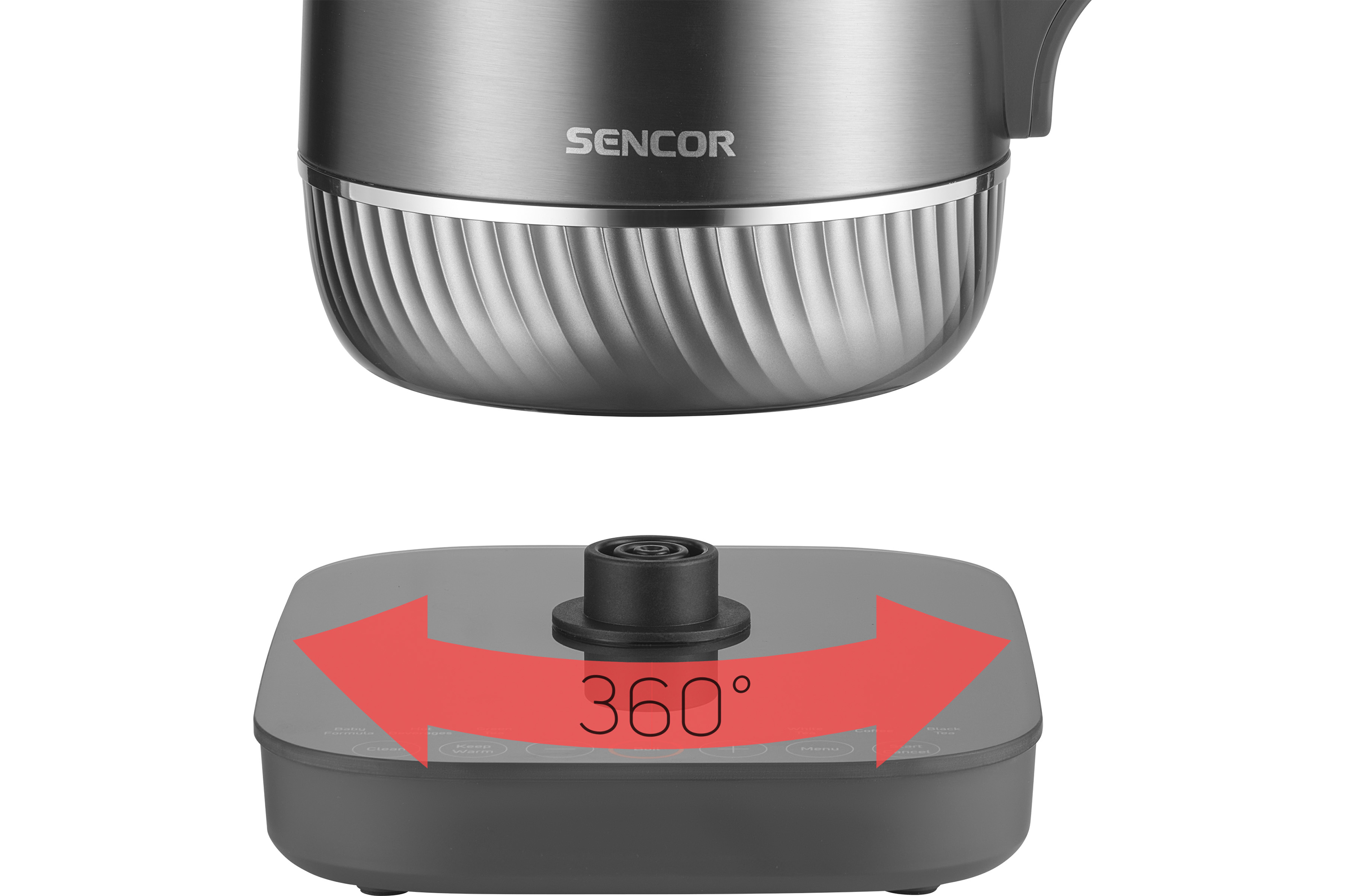 Sencor dvoustěnná u-shape rychlovarná konvice s nastavitelnou teplotou SWK 0850GY
