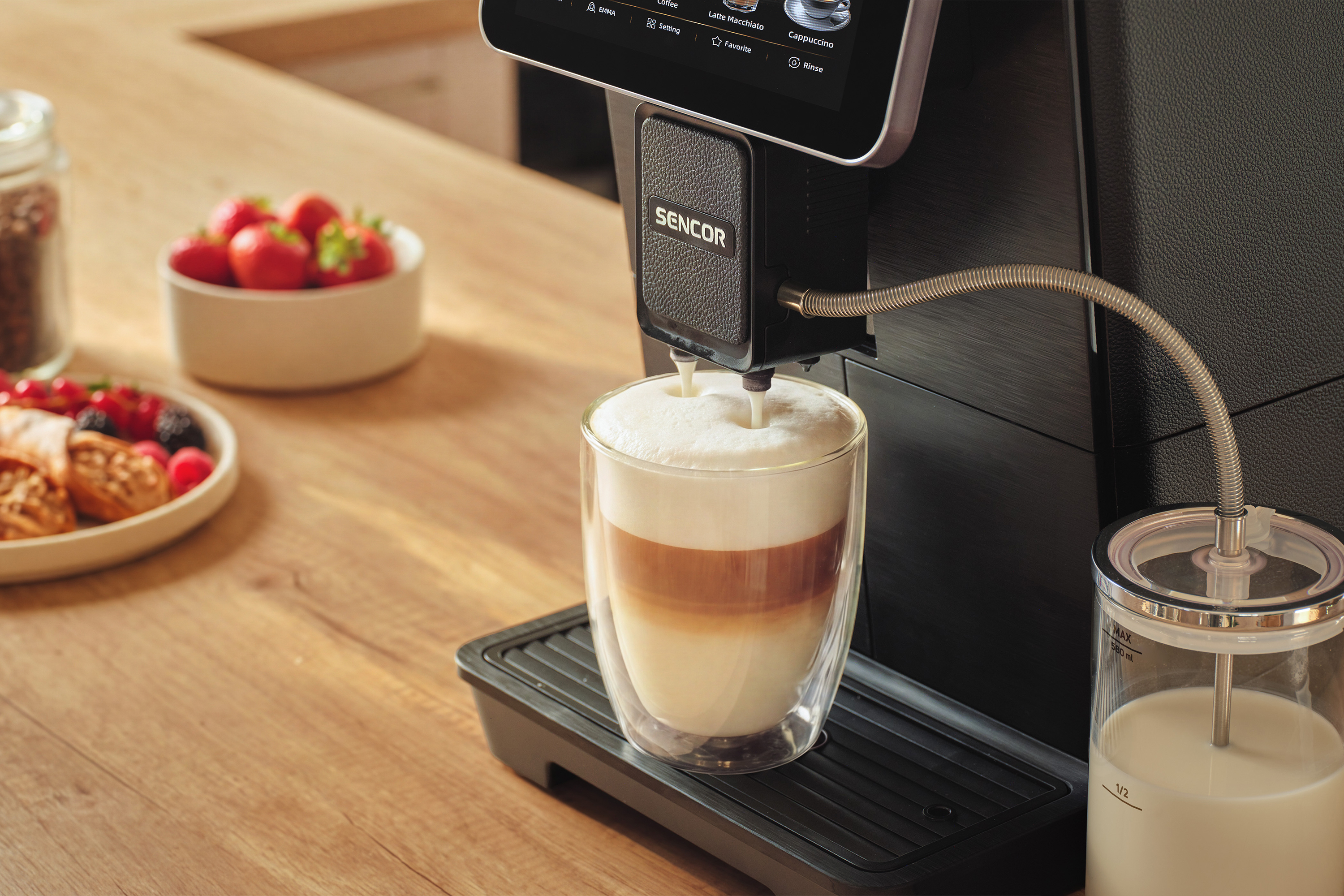 Sencor SES 9470BK enzo automatic coffee maker with milk system