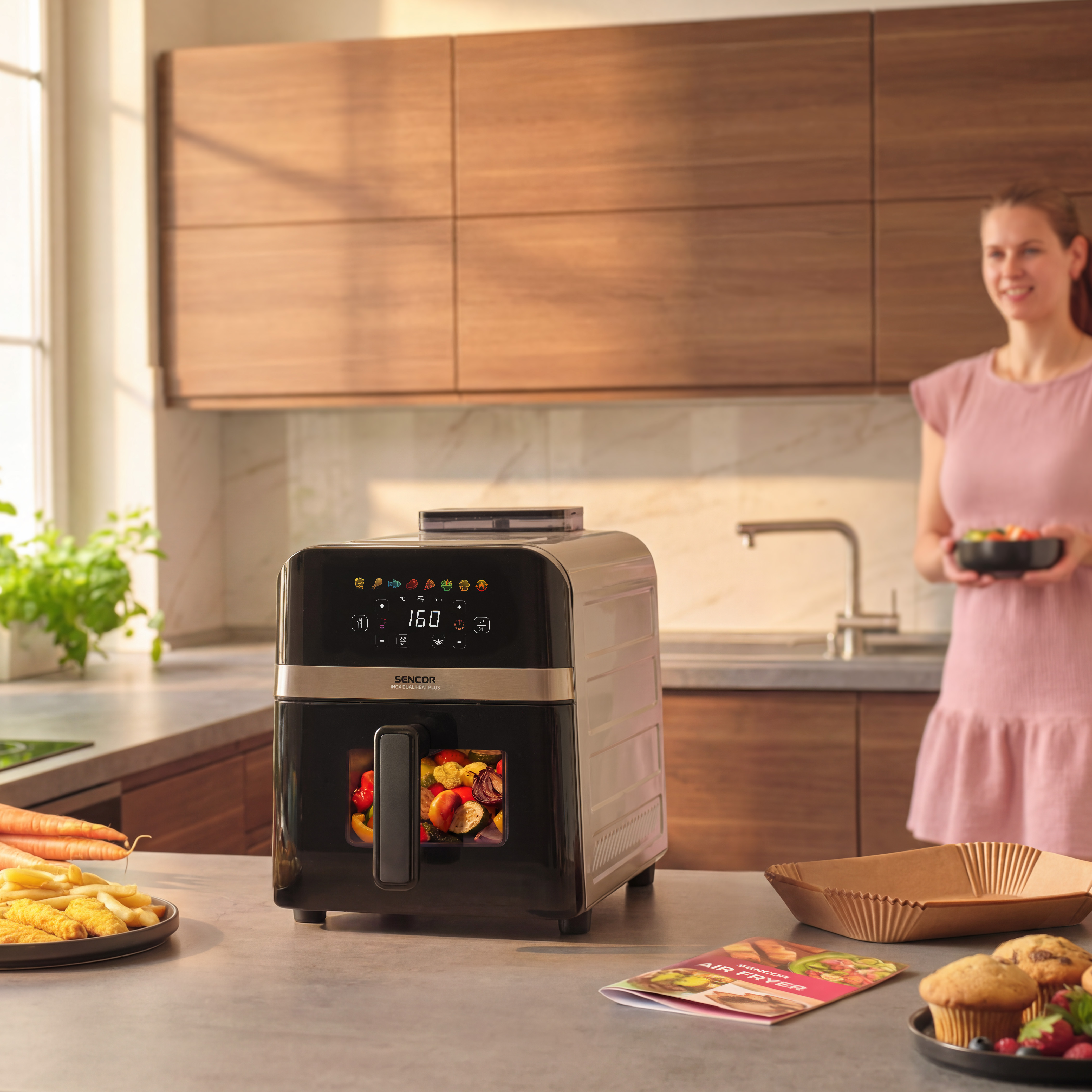 Sencor frytkownica na gorące powietrze SFR 9800SS INOX DUAL HEAT PLUS
