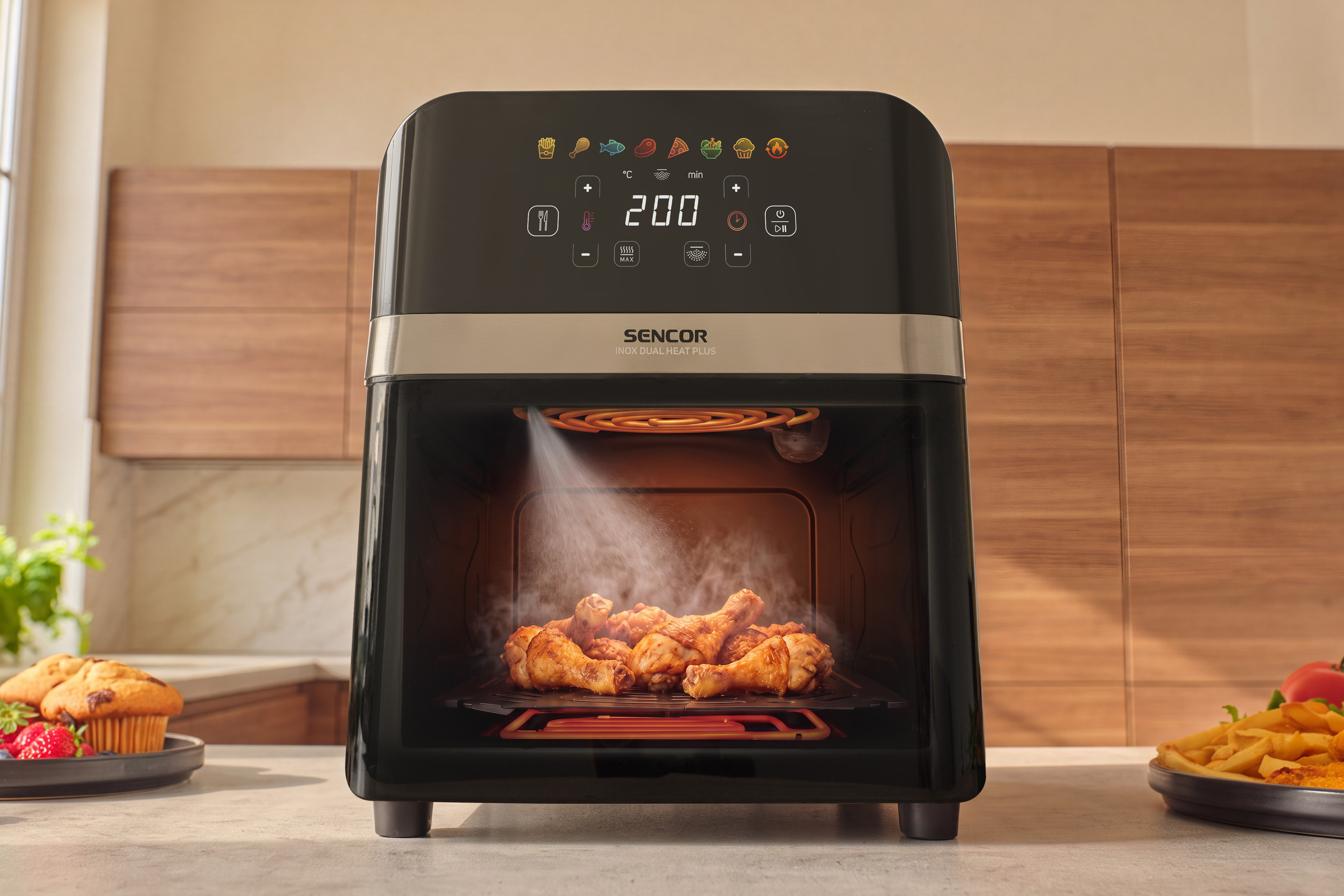 Sencor frytkownica na gorące powietrze SFR 9800SS INOX DUAL HEAT PLUS