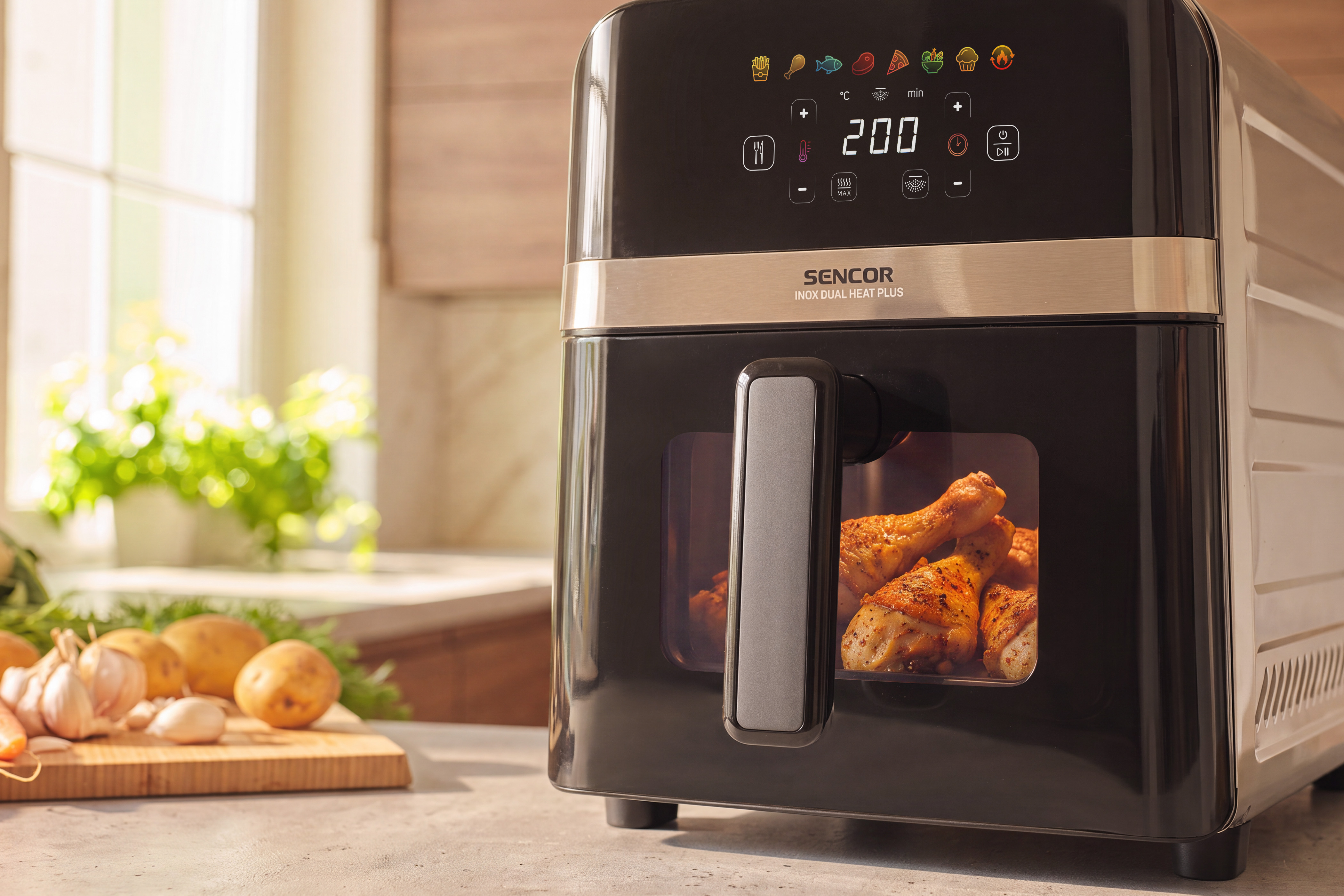 Sencor frytkownica na gorące powietrze SFR 9800SS INOX DUAL HEAT PLUS