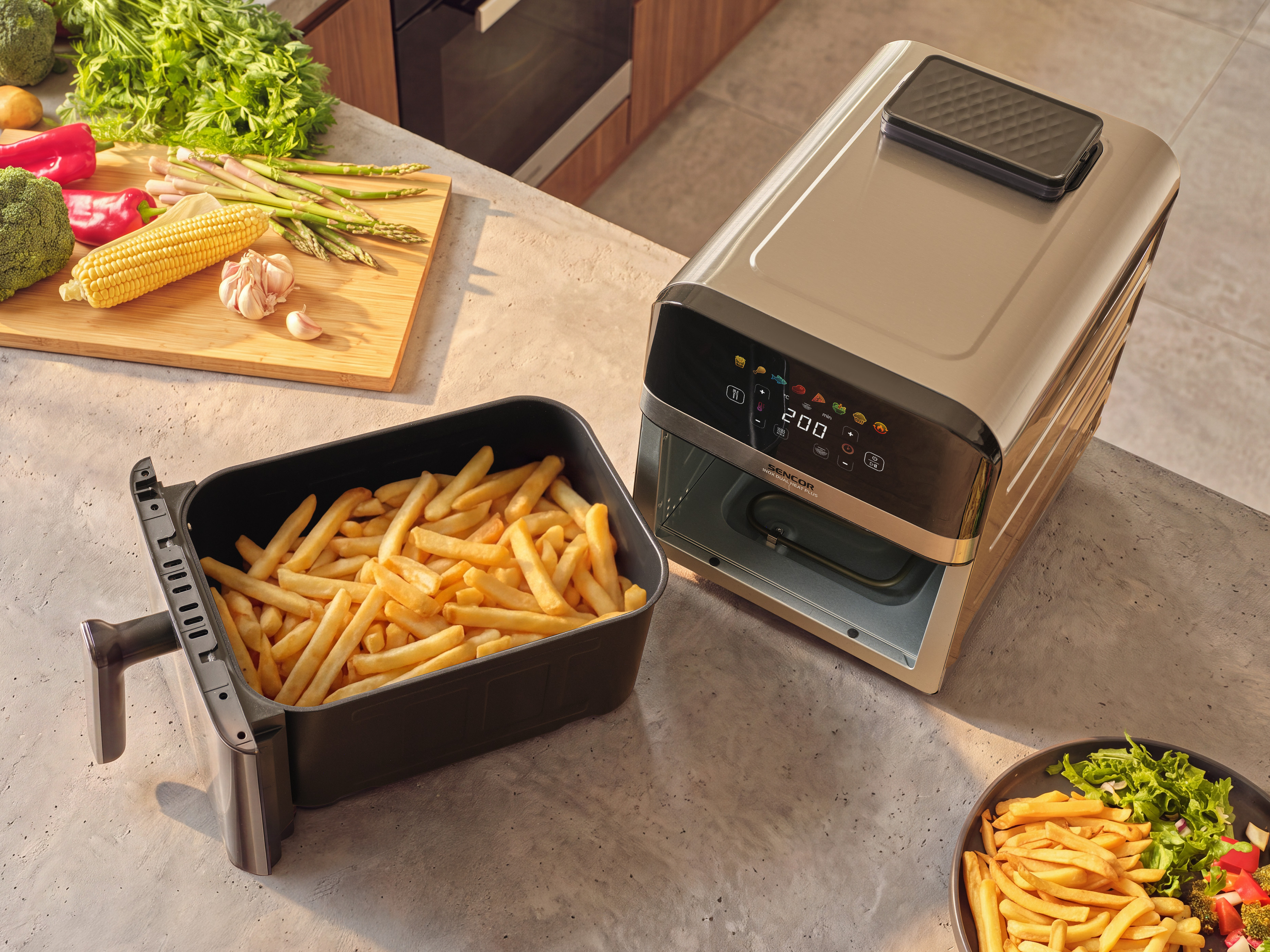 Sencor frytkownica na gorące powietrze SFR 9800SS INOX DUAL HEAT PLUS