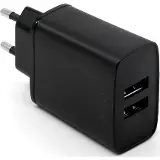 Fixed 2× USB-A 15W/MicroUSB kabel Black