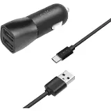 Fixed 2× USB-A 15W/USB-C kabel Black