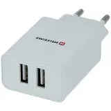 Swissten Smart IC 2x USB 2,1A Power White, bez kabelu