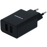 Swissten Smart IC 2,1 A, 2× USB Black, Lightning kabel