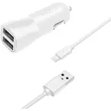 Fixed 15W 2× USB-A, 12/24 V White, USB-A/USB-C kabel