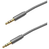 Mobilnet DAD-0124-AUX-METAL  sivý (kov) 1M 2x3,5mm jack kábel (E)