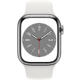 Apple Watch S8 GPS + Cell 41 mm Silver /White Sport