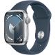 Apple Watch Series 9 GPS 41mm Silver Aluminium Case with Storm Blue Sport Band - S/M Silver Al StBlue SB SM