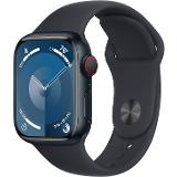 Apple Watch Series 9 GPS + Cell 41mm Midnight Aluminium Case with Midnight Sport Band - S/M