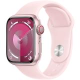Apple Watch Series 9 GPS + Cell 41mm Pink Aluminium Case with Light Pink Sport Band - S/M