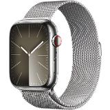 Apple Watch Series 9 GPS + Cell 45mm Silver Stainless Steel Case with Silver Milanese Loop