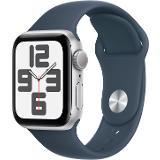 Apple Watch SE GPS 40mm Silver Aluminium Case with Storm Blue Sport Band - S/M Silver S/M