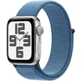 Apple Watch SE GPS 40mm Silver Aluminium Case with Winter Blue Sport Loop